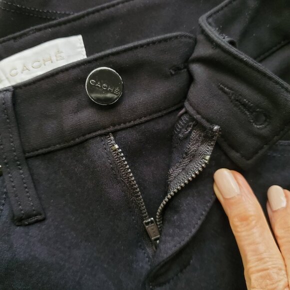 CACHE Stretchy Snakeprint Panel Black Jeggings Size 0 - Picture 10 of 16